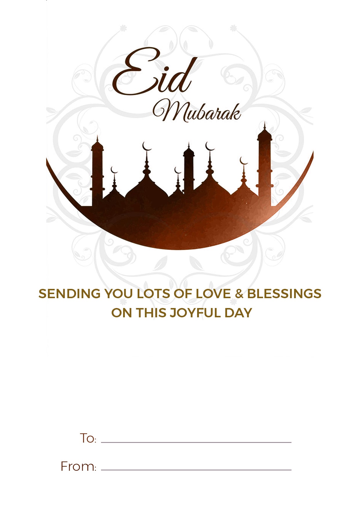 Eid Mubarak Money Holder Card