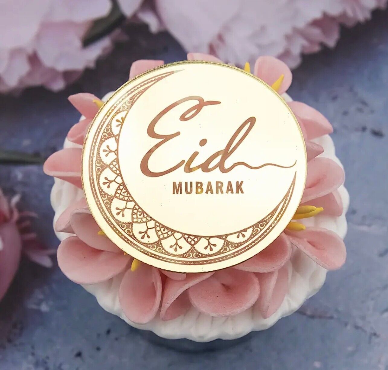 Acrylic Eid Mubarak Cupcake Toppers