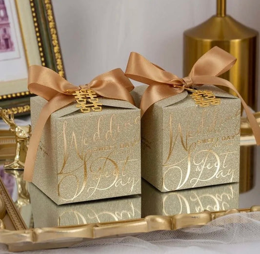 Gold / Silver Square Wedding Boxes