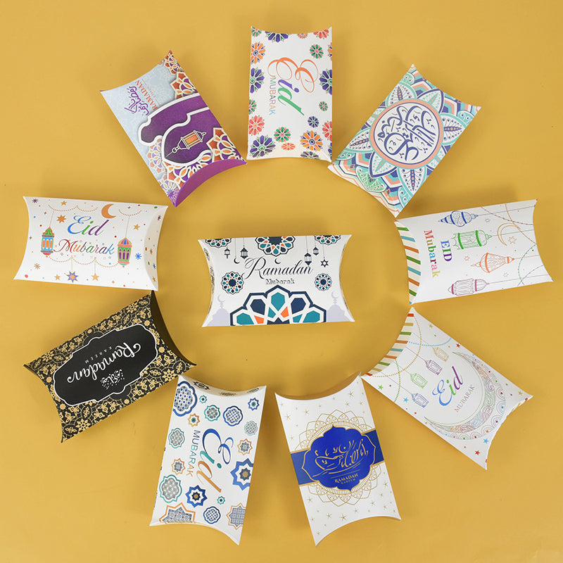 60 x Eid Mubarak Pillow Shape Box