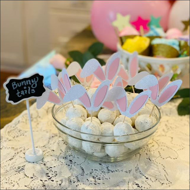 60 x Bunny Ears Cupcake Toppers