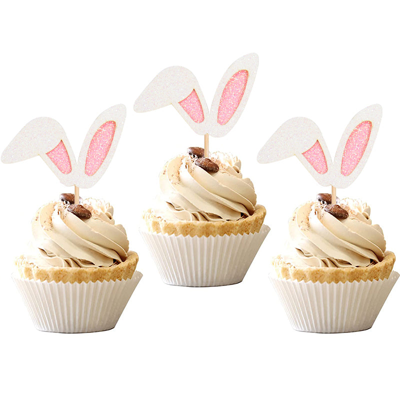 60 x Bunny Ears Cupcake Toppers