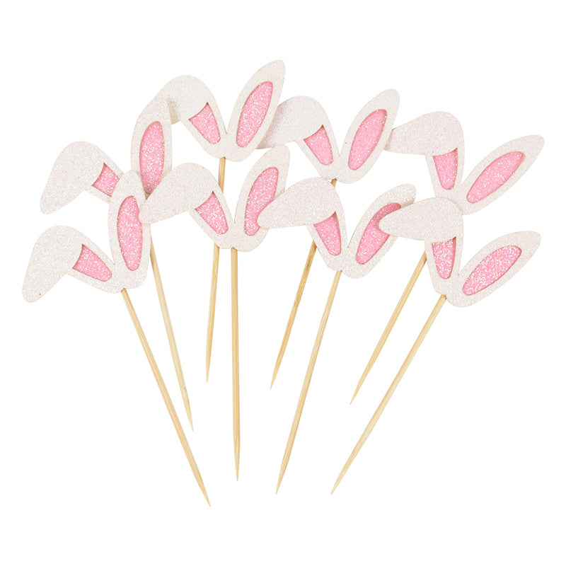 60 x Bunny Ears Cupcake Toppers